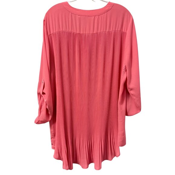 Cato pink Button-Front High-Low Tunic Top Sz 18/20W Lightweight Polyester - Picture 7 of 12